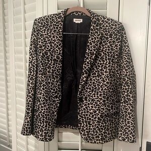 Zadig & Voltaire Black and Cream Leopard Print Blazer